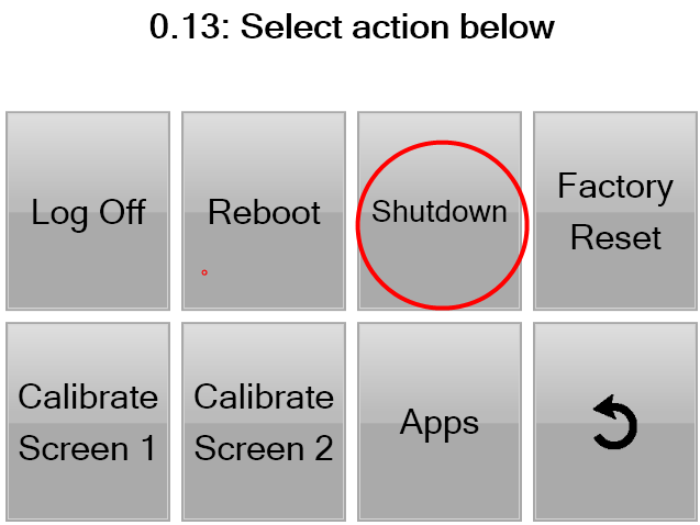 Then select Shutdown as required:
